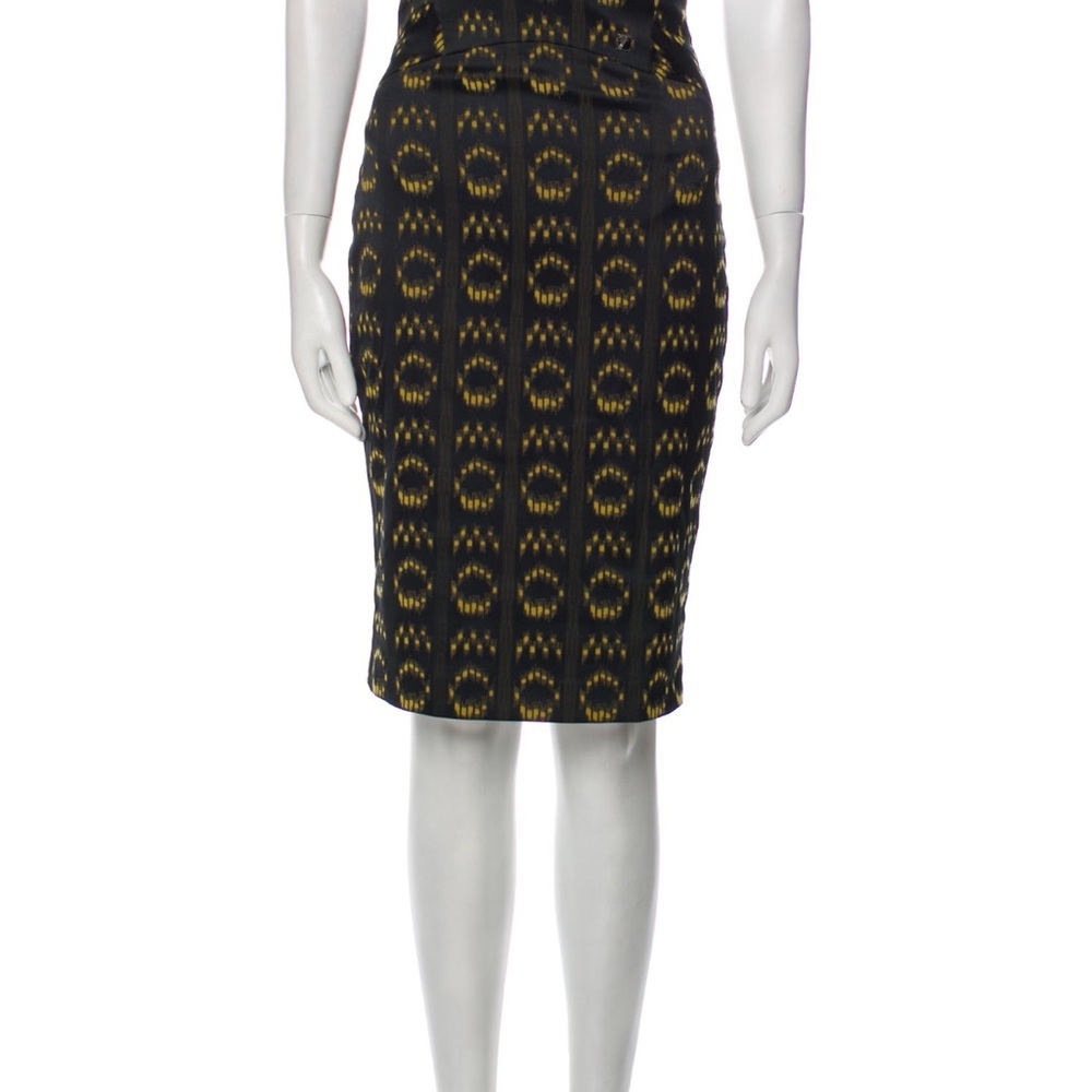 Versace collection Black and Yellow Patterned Skirt